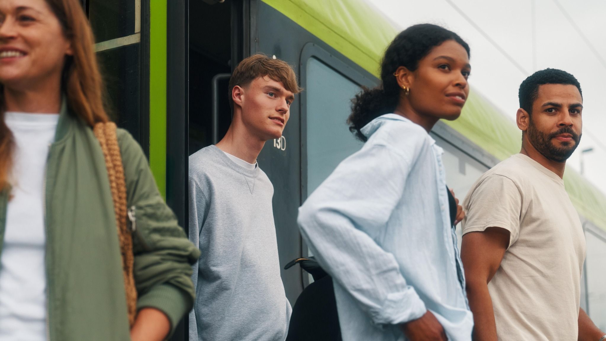 Person in front of FlixTrain