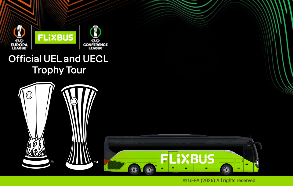 Map of Europe with a bus that passes by