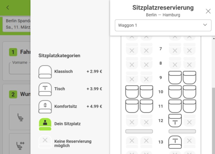 Alle Informationen zur Sitzplatzreservierung FlixTrain